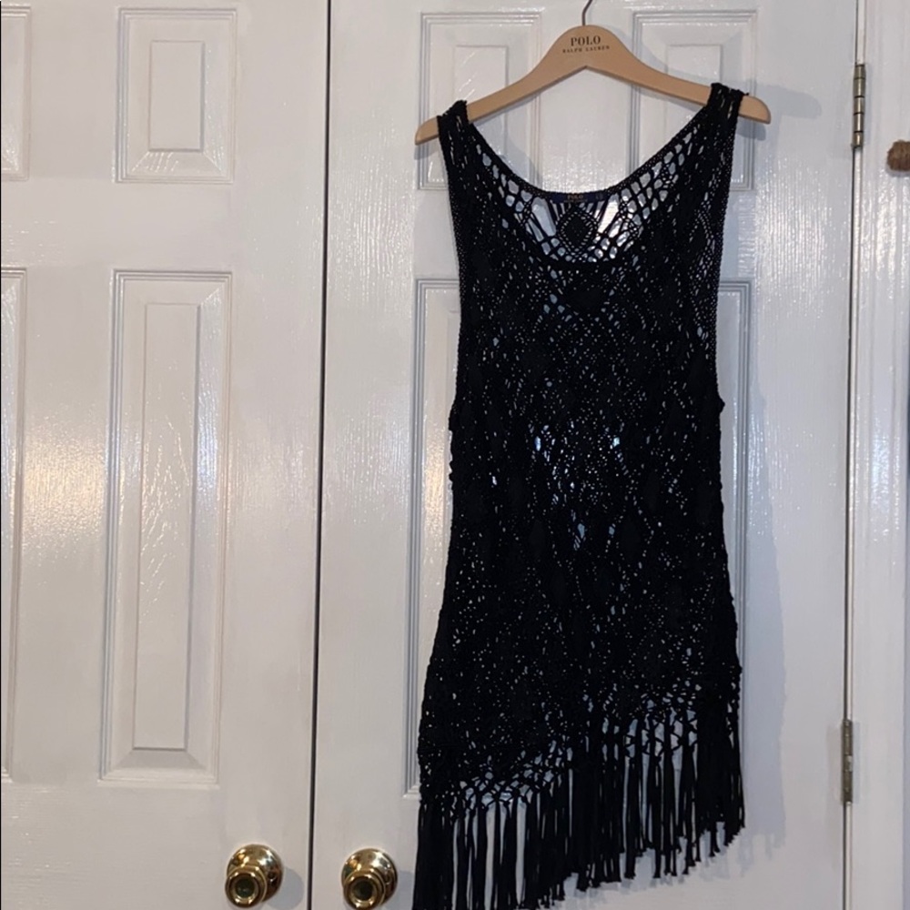 NWOT Ralph Lauren Mesh Fringe Top